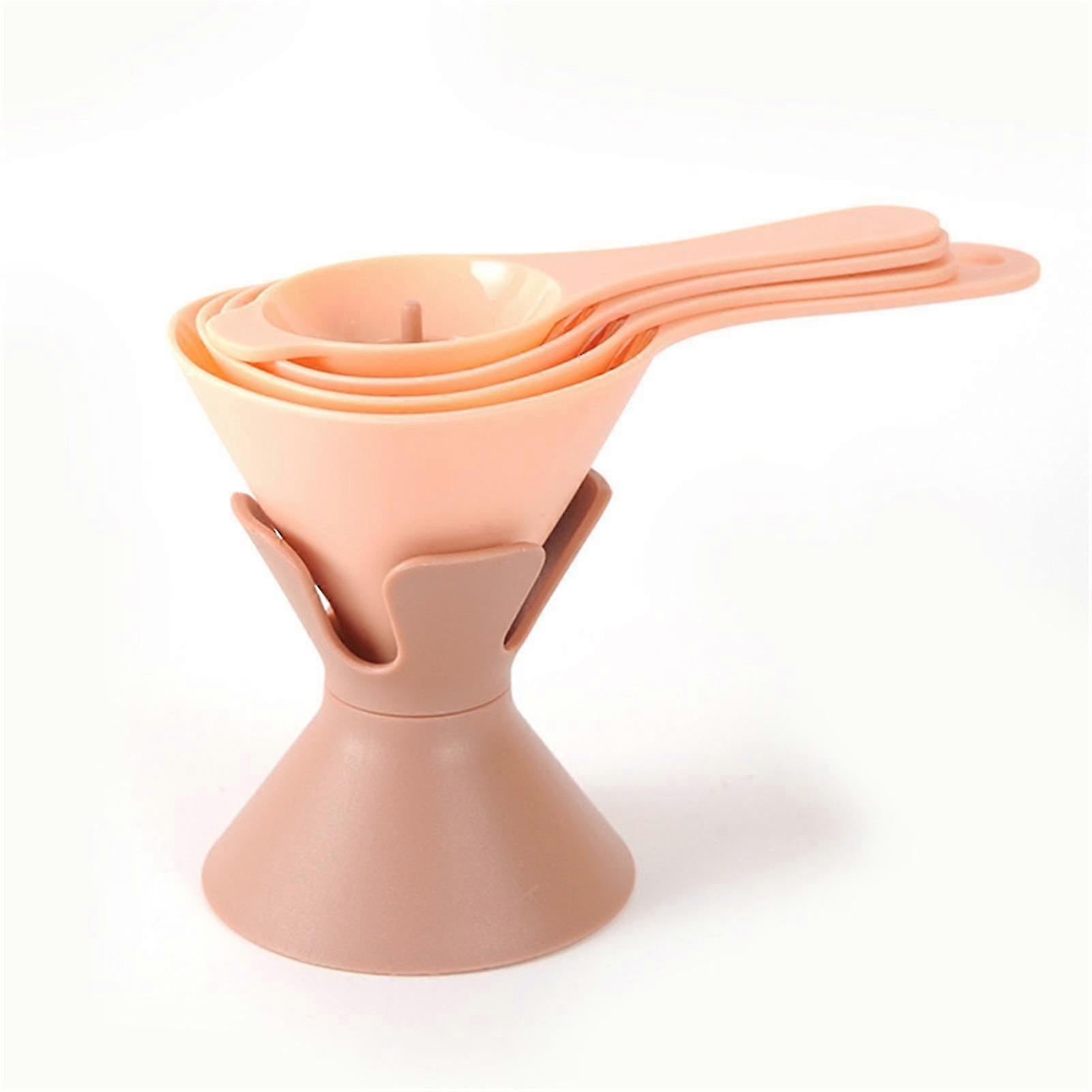 6-in-1 Multifunctional Funnel Set With Holder Base Pp Plastic Kitchen Funnel
