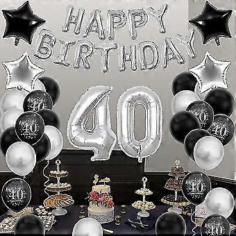 40. Geburtstag Dekoration – 30-teiliges Set Mit Hängenden Wirbeln, Schwarz-gold – Für Wände & Decken