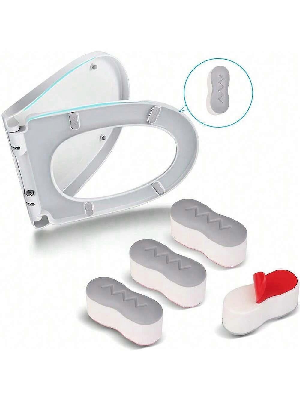 4 Erhöhung WC-Sitz-Sicherheitspolster, selbstklebender WC-Sitzstopfen, WC-Sitzkissendichtung, WC-Sitzstoßstange Erhöhung starker Gummiauflage, ba