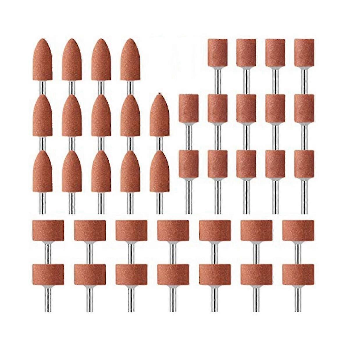 مجموعة قلم شحذ احترافية ، 42 قطعة. تلميع رئيس طحن الحجر 1/8 بوصة مقبض للطحن