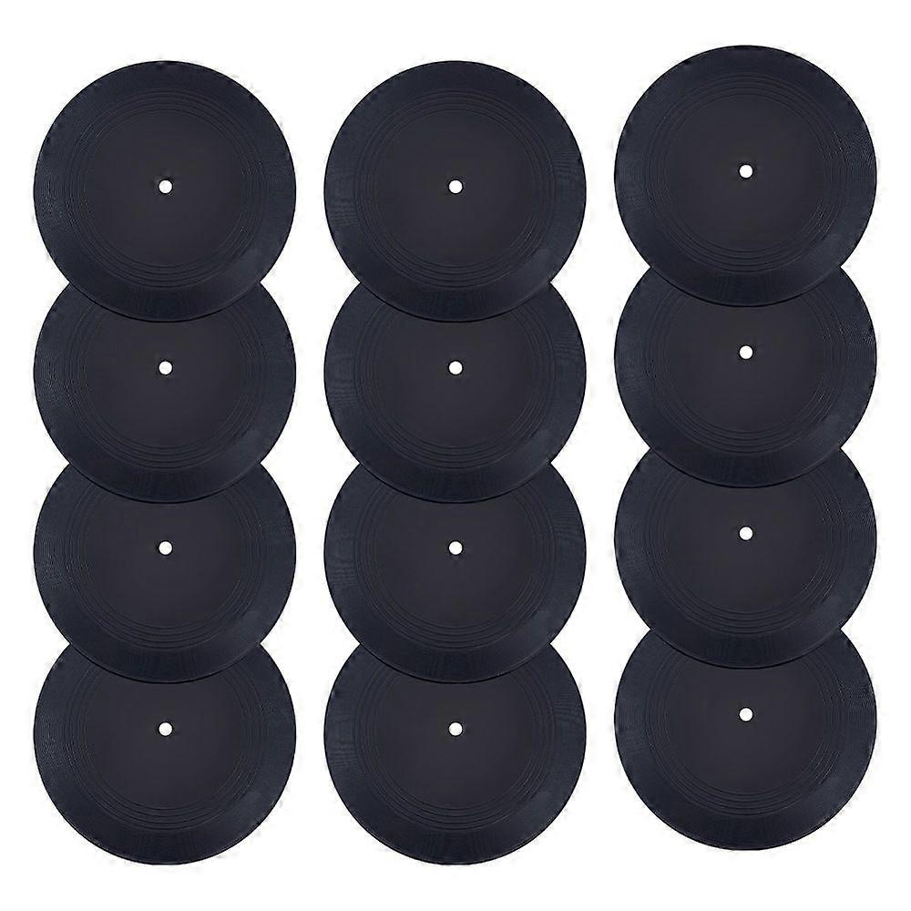 Acrylic Wall Decoration Flat Round Disc Black 177x2mm