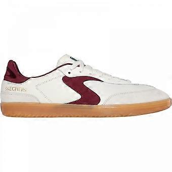 Men's Skechers Hotshot Pyke | Natural/Burgundy | Mens Lace Up Trainers