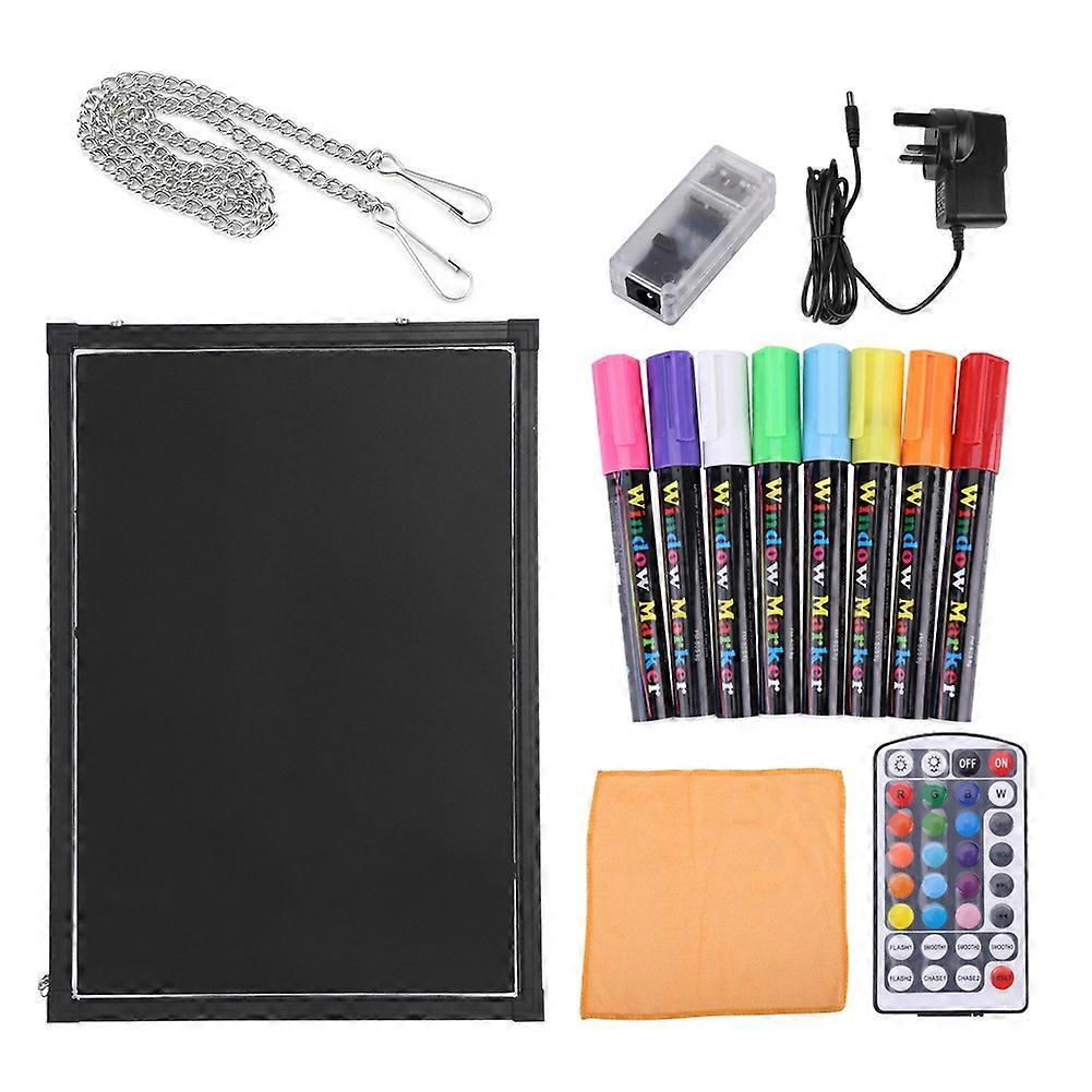 Erasable LED Light Drawing Message Advertizing Sign Writing Board with Highlighter (50x70cm)