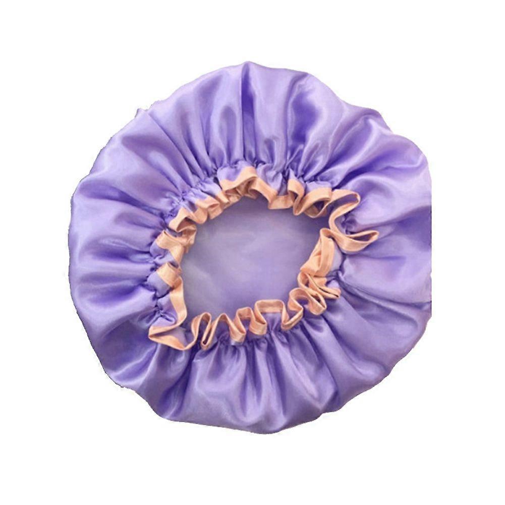 Kvinner Dusjhette Hat Vanntett Elastisk Badehår Badedeksel (Lilla)
