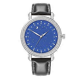 Relógio de Pulso de Quartzo com Mostrador Analógico para Homens na Moda (preto e azul)