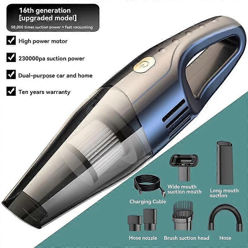 New 90000PA Car Vacuum Cleaner 120W high-power Wet and Dry Handheld Wireless Vacuum Cleaner Strong Suction Dual Use For Car & Home