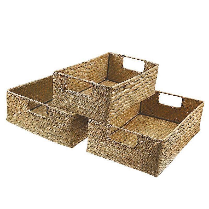 Eco-Friendly Wicker Storage Basket for Kitchen and Study