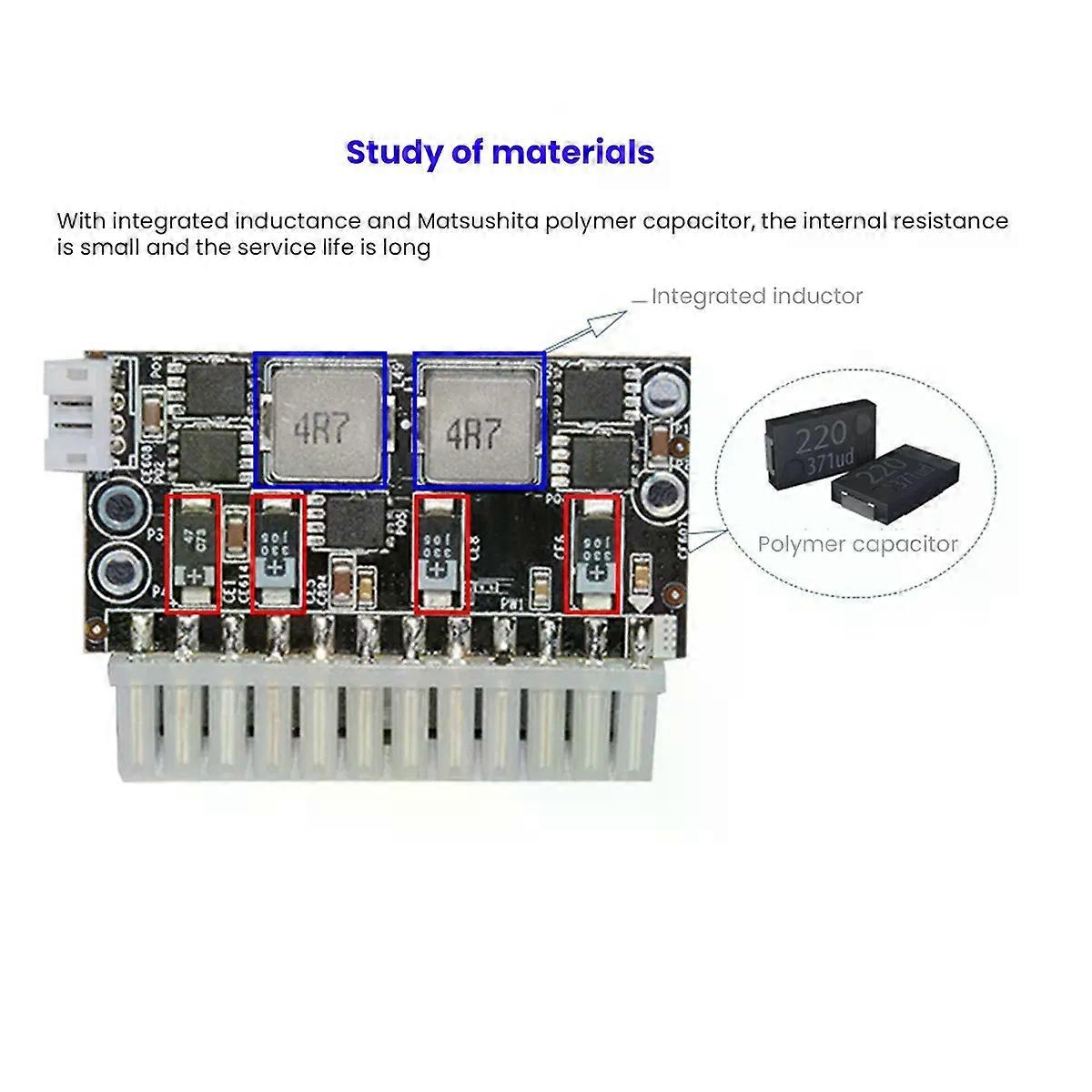 High Power 300W 12V DC55X25MM Input DC-ATX PSU Pico ATX Switch Mining PSU 24Pin MINI ITX DC ATX PC Power Supply