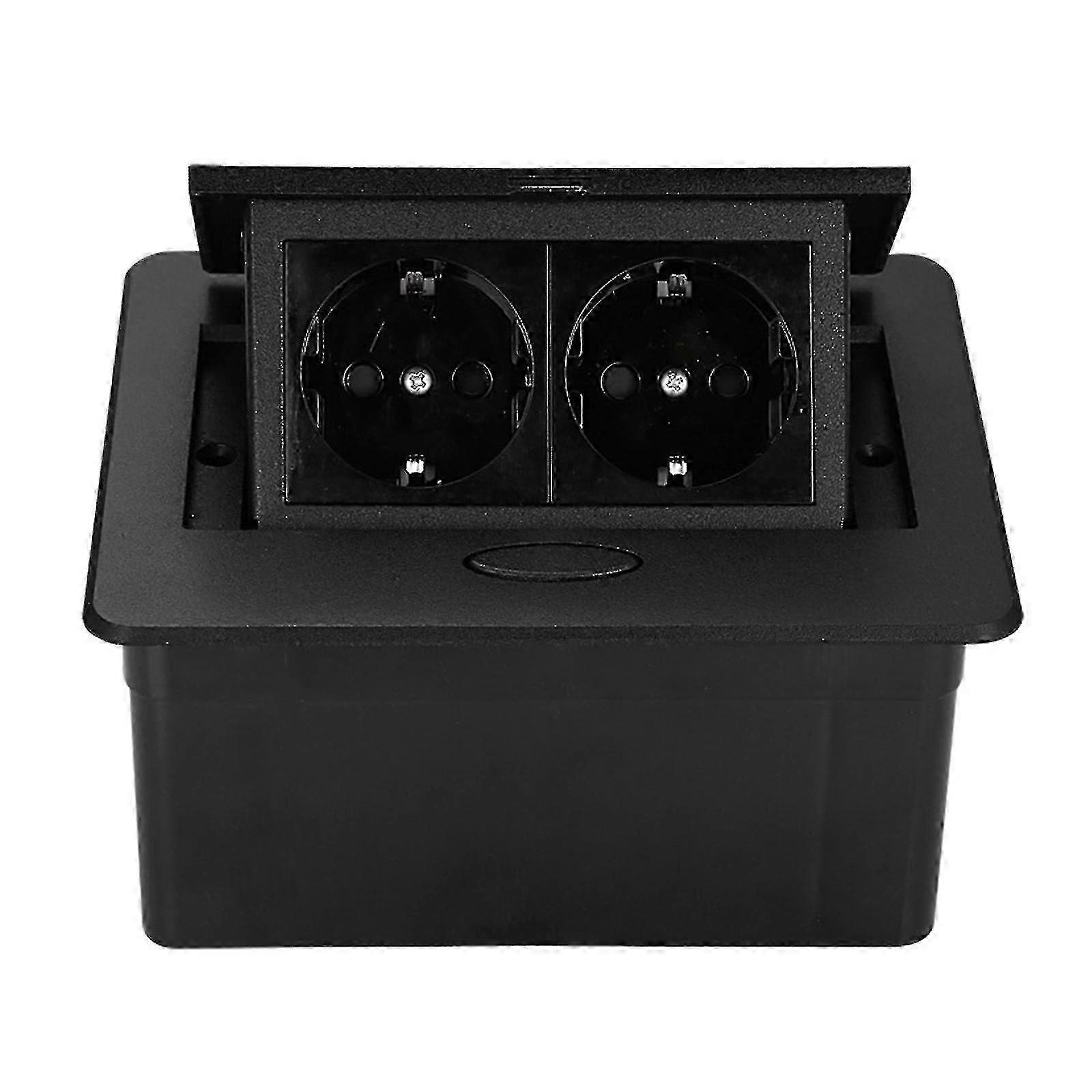 For Pop Up Eu Socket 2 Way Electric Outlet Receptacle Table Desk Embedded Socket