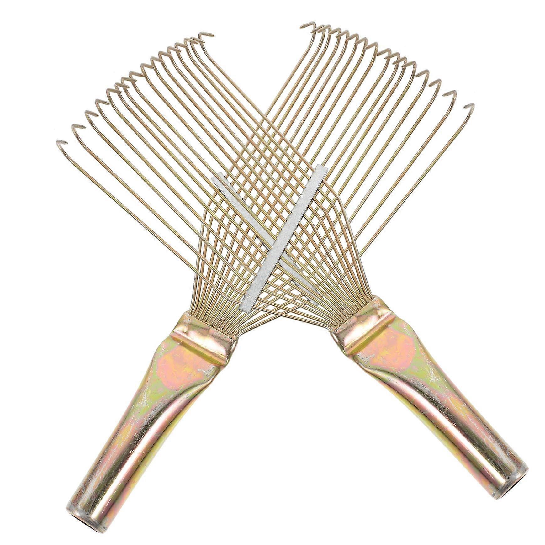 Wool Rake Set of 2 for Animal Grooming and Household Use, Durable Metal and Wood Construction, Efficient Pet Care Tools