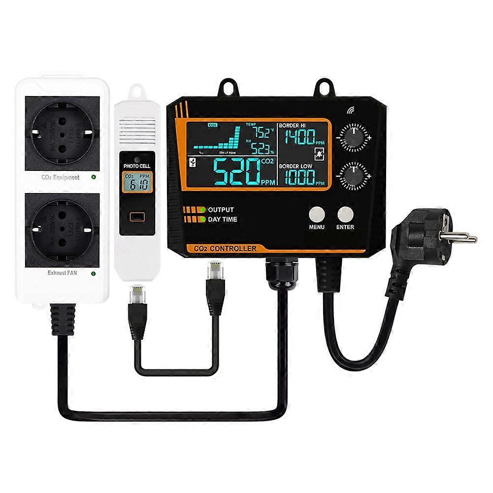 Carbon Dioxide Controller Dual Channel Split Probe CO2 Monitor CO2 Pressure Reducer Valve for Green