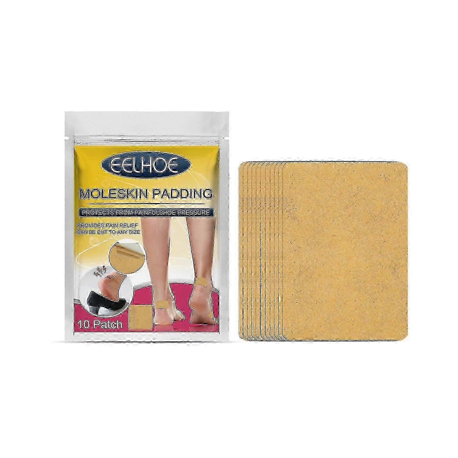 EELHOE 10 Patches Moleskin Fersenschutz-Patch Klebeband-Patches für Füße Zehen He