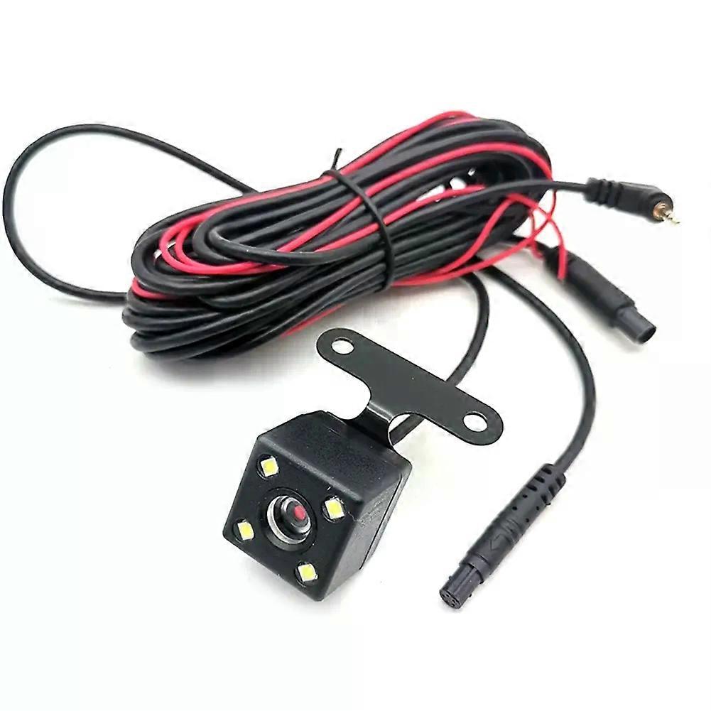 Universal Car Rear View Camera 4 LED Night Vision Backup Parking Reverse Camera with 5 Pin Extension Cable for Dashcam