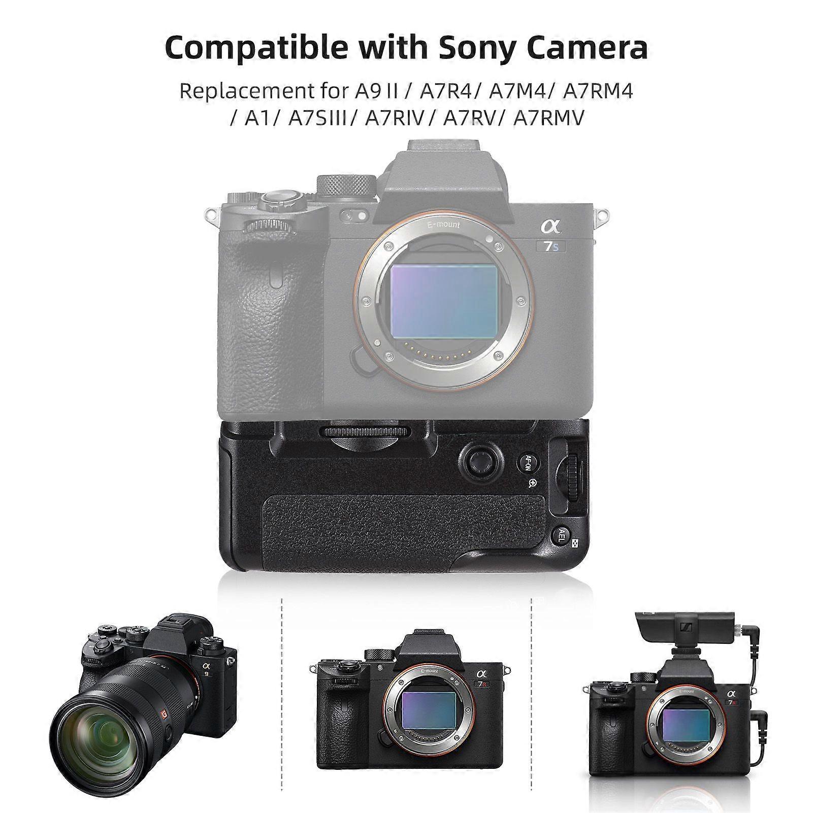 VG-C4EM Vertikaler Batteriegriffhalter mit zwei Batteriefächern Kompatibel mit Sony A9 / A7R4 / A7M4 / A7RM4 / A1 / A7S / A7R / A7RV / A7RMV