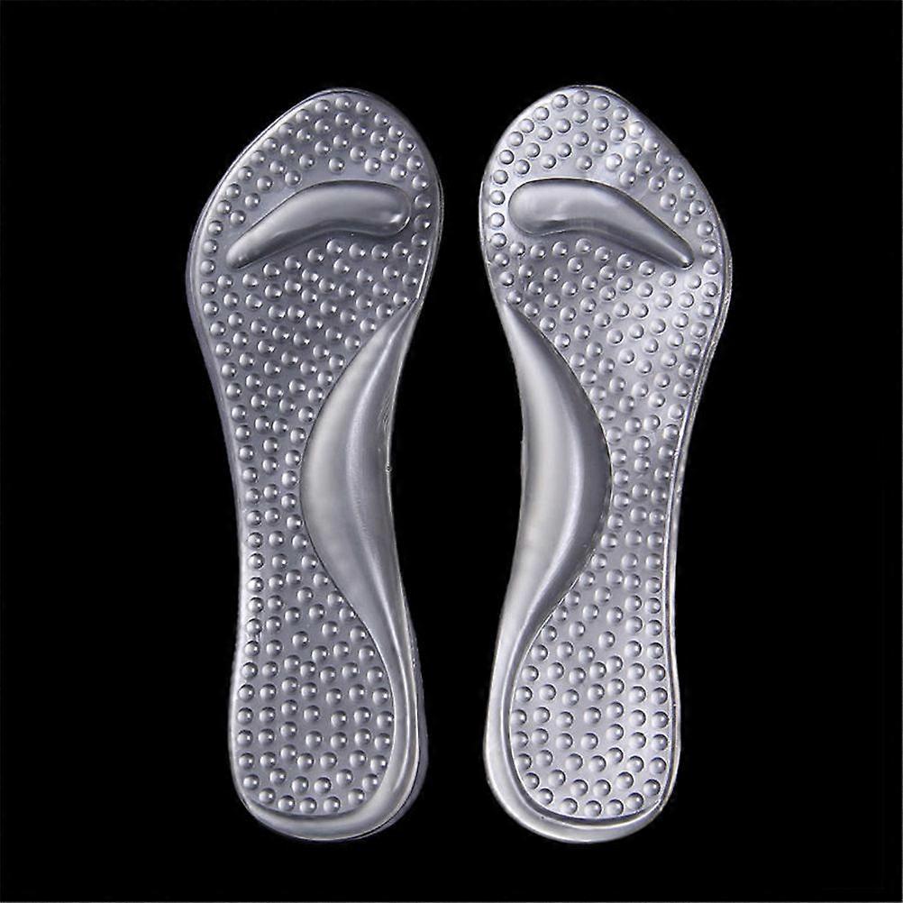 1 Pair Transparent Silicone Gel Massage Shoe Insoles Supporting Arch Foot Orthotic Flatfoot Prevent Feet Cocoon High Heels Shoe Insole