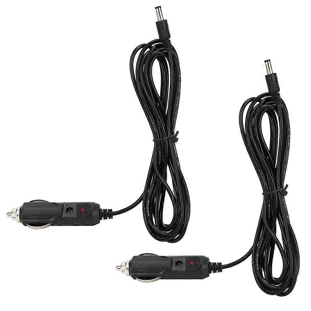 2 Pack Car Cigarette Lighter Power Plug Cable Universal with Indicator Light 3m