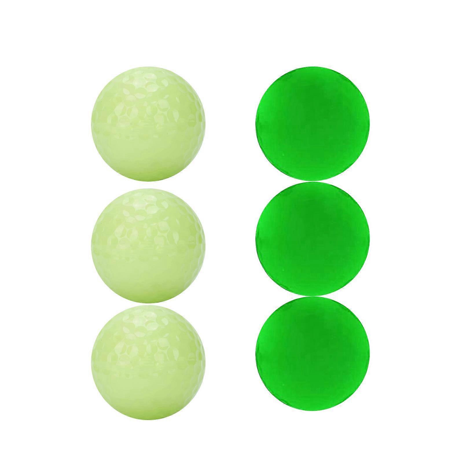 6 stykker lysende natgolfbold, lyse lysende bolde, selvlysende golf