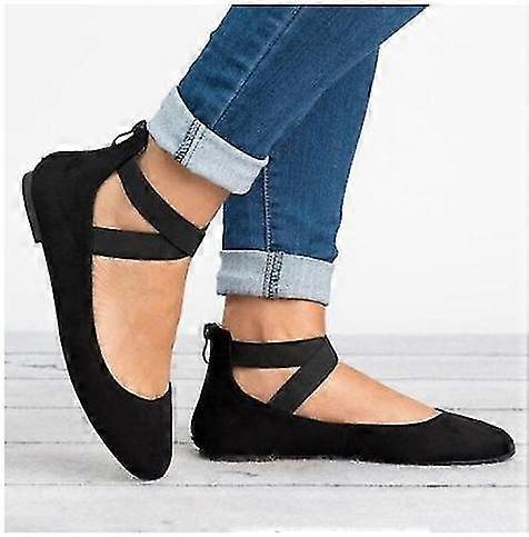 Women's Elastic Ankle Strap Ballet Flats Summer Comfortable Casual Shoes
