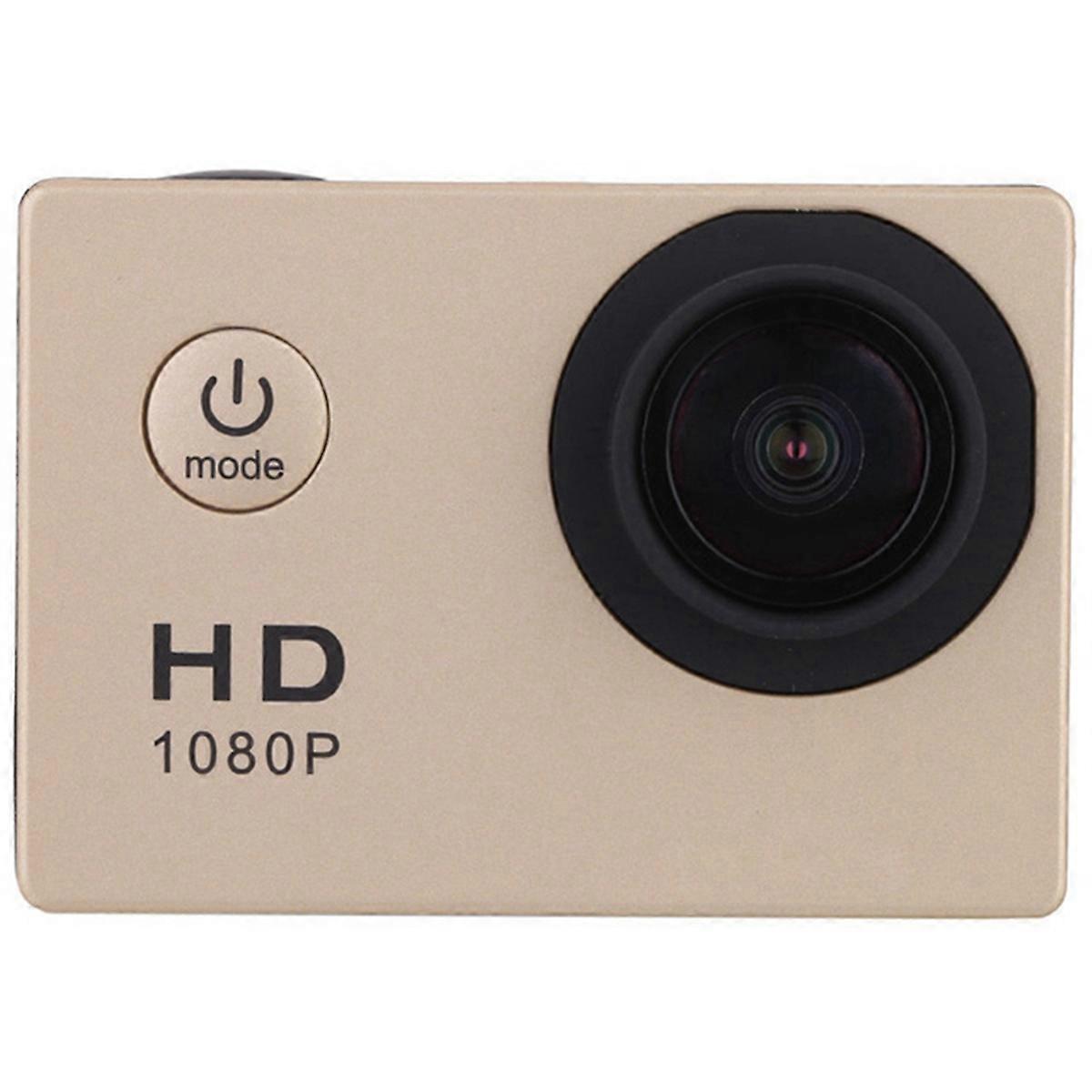 1080P HD Action Camera LCD Screen Waterproof 30m Sports Gold