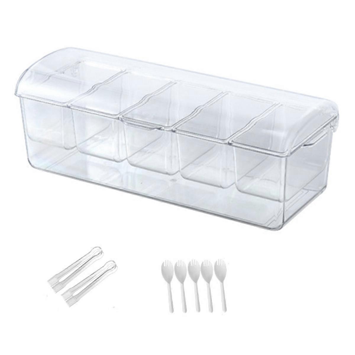 Condiment Tray with 5 Removable Compartments