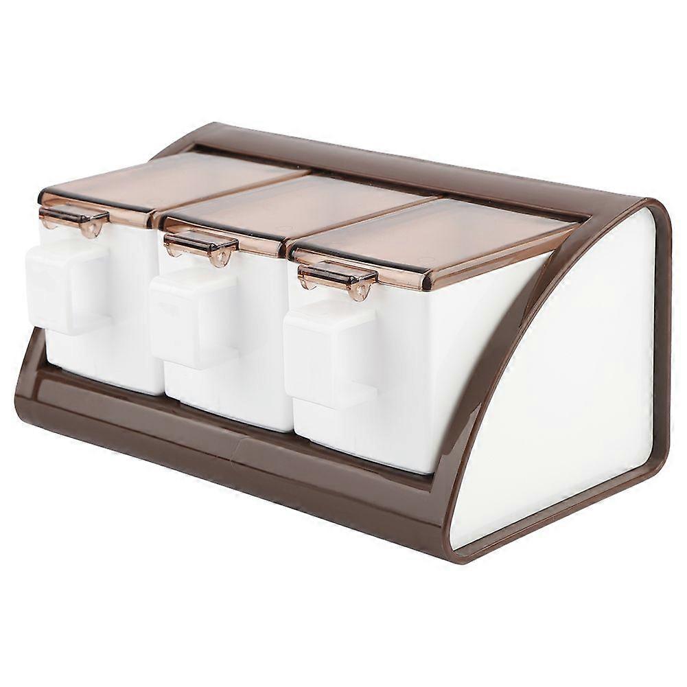 Wall Mounted Seasoning Box Spice Rack Organizer Condiment Holder Container(Coffee)