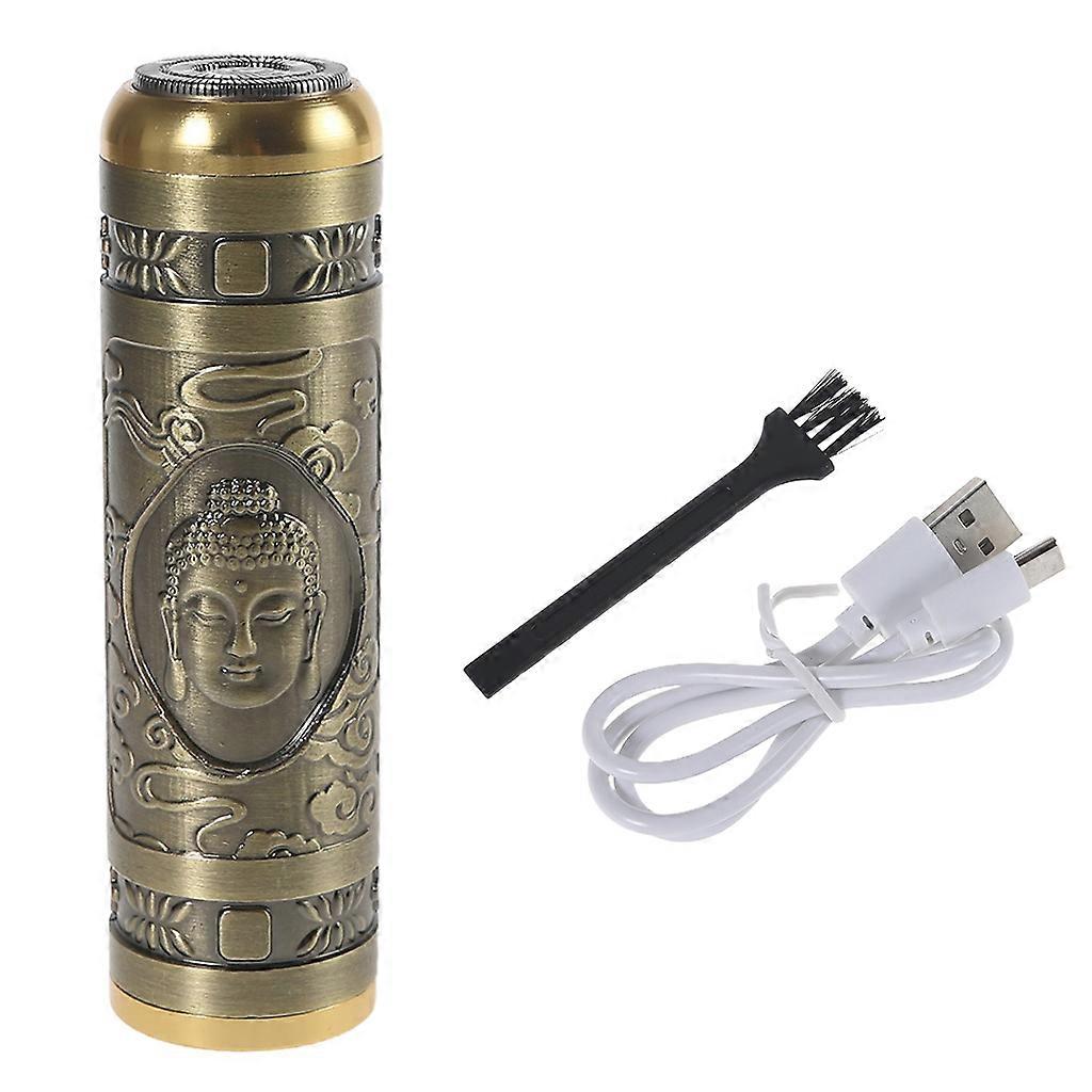 Electric Shaver with Floating Blade for Head Portable Waterproof for Razor Shavers USB Rechargeable Metal Rotary for Raz Gold