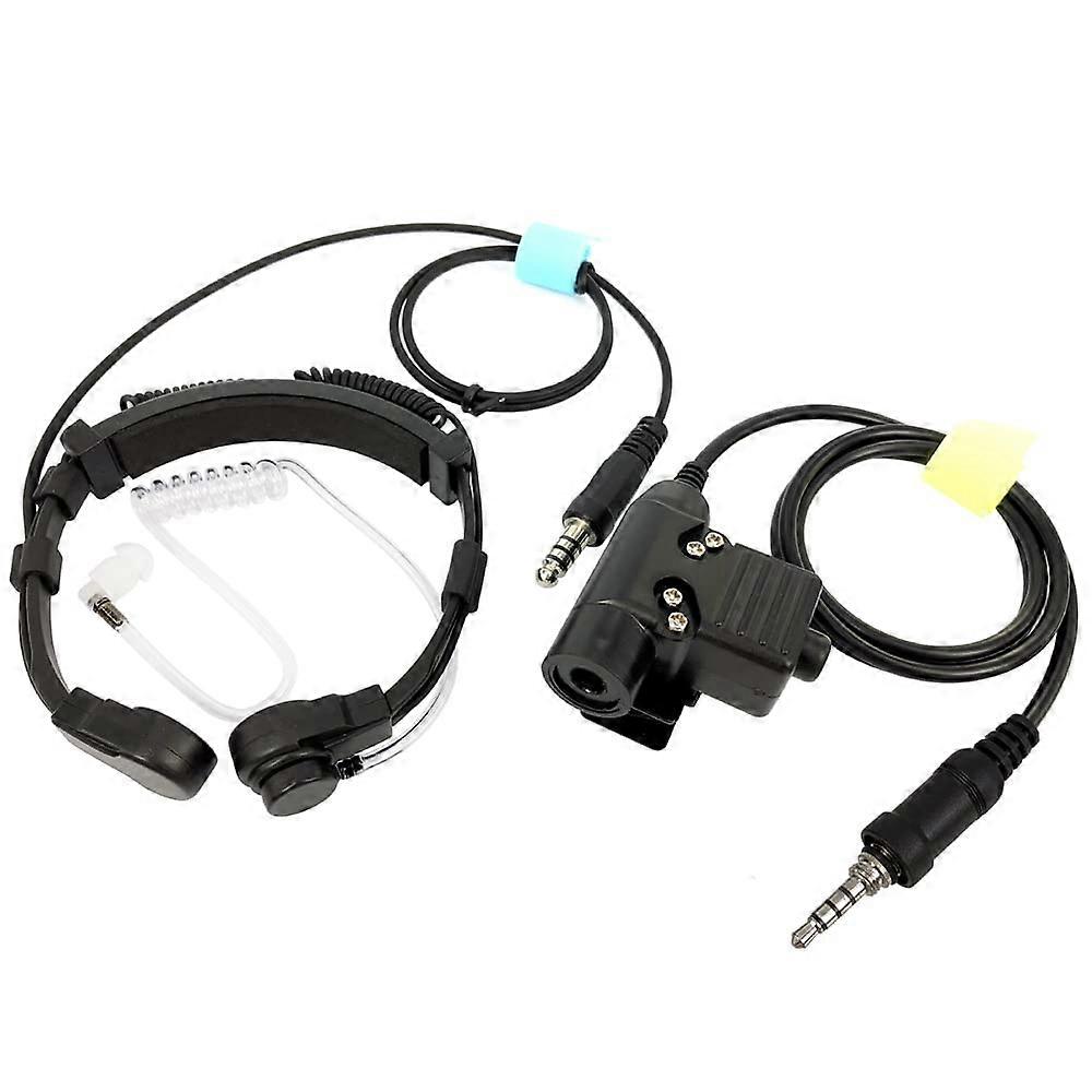 Walkie Talkie Earpiece with Mic, U94 Throat Mic Headset for YAESU Vertex Two Way Radio, Noise-Canceling PTT Design