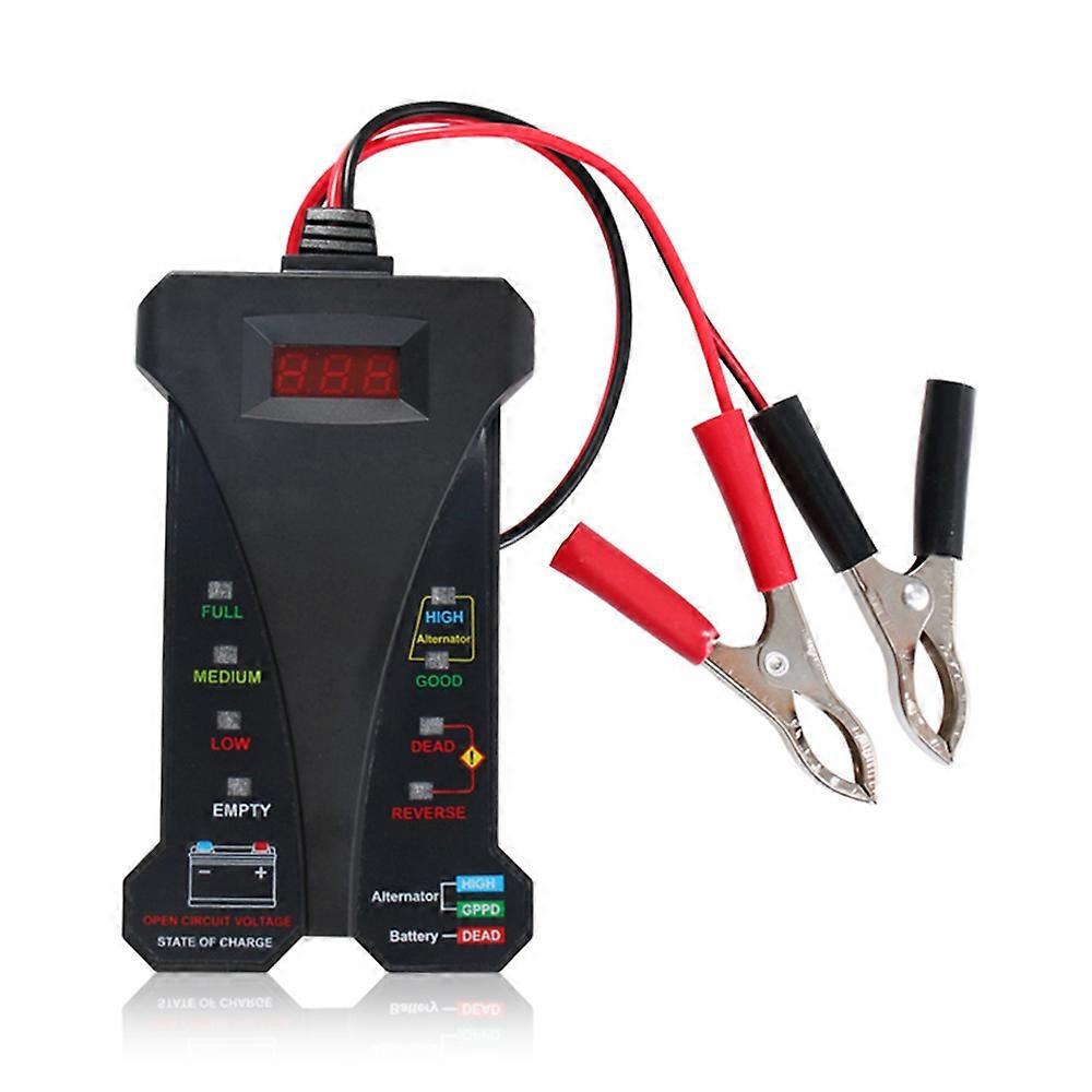 Car Battery Tester, 12V Digital Battery Voltmeter and Charging System Analyzer for Motorcycle E-Scooter Boat SUV