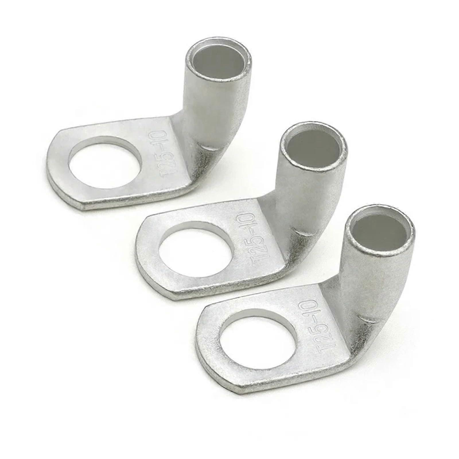 L Type Right Angle Wire Terminal, 90 Degree Nose Bend, Tinned Copper Crimp Connector Lugs, Model T16-8, 10/50 Pcs