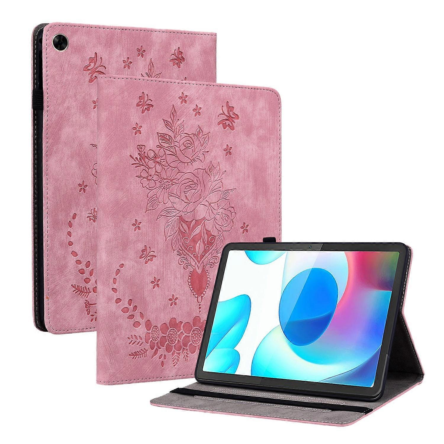 Butterfly Rose Embossed Leather Tablet Case