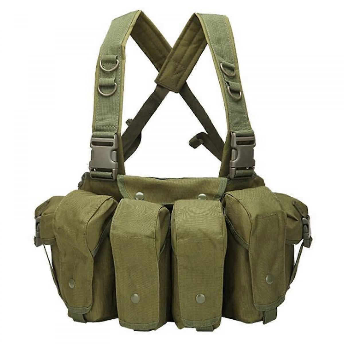 Tactical Chest Rig with Pouches Adjustable Military Vest for Outdoor Hunting