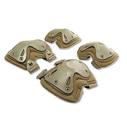 Adult Knee Elbow Pads CS Military Equipment Tactical Fighter Protective Gear (Sand)