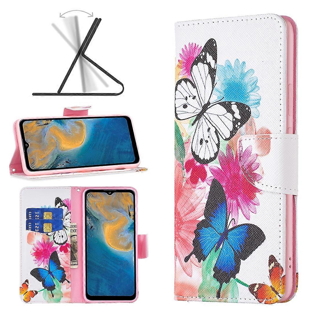 For ZTE Blade A51 Colored Drawing Pattern Leather Phone Case