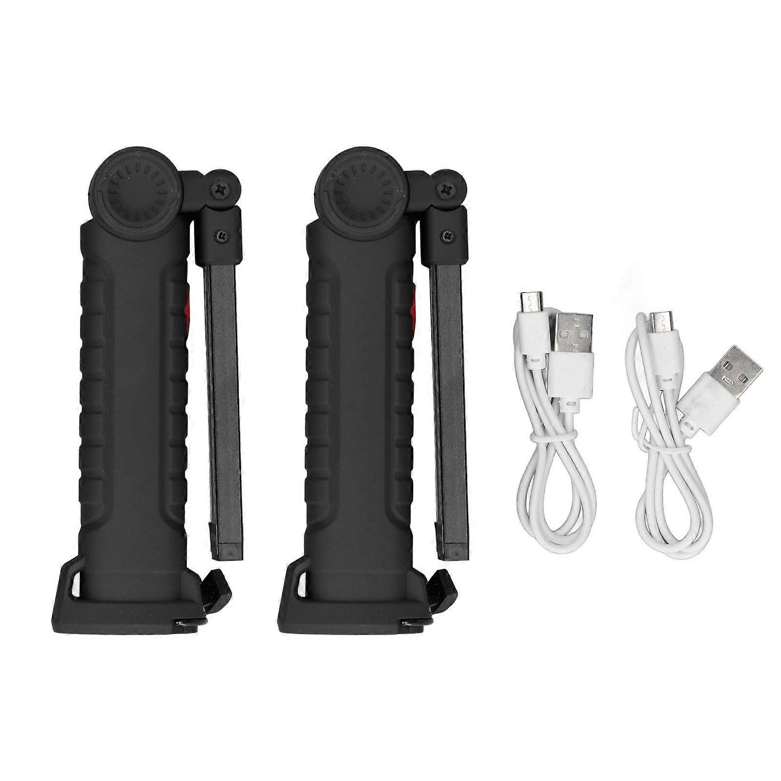 2Pcs Rechargeable LED Work Light with Magnetic Base Outdoor Multi Functional Portable Foldable COB Worklight Grill Light