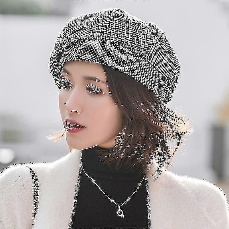 Enkel ull basker för eleganta kvinnor vinter bomull hattar