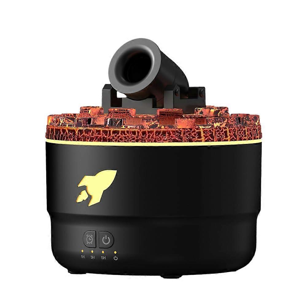 USB Aroma Diffuser with LED Cannons, 280ml, Waterless ShutOff, 3 Timers, 2 Modes, 7 Colors Black