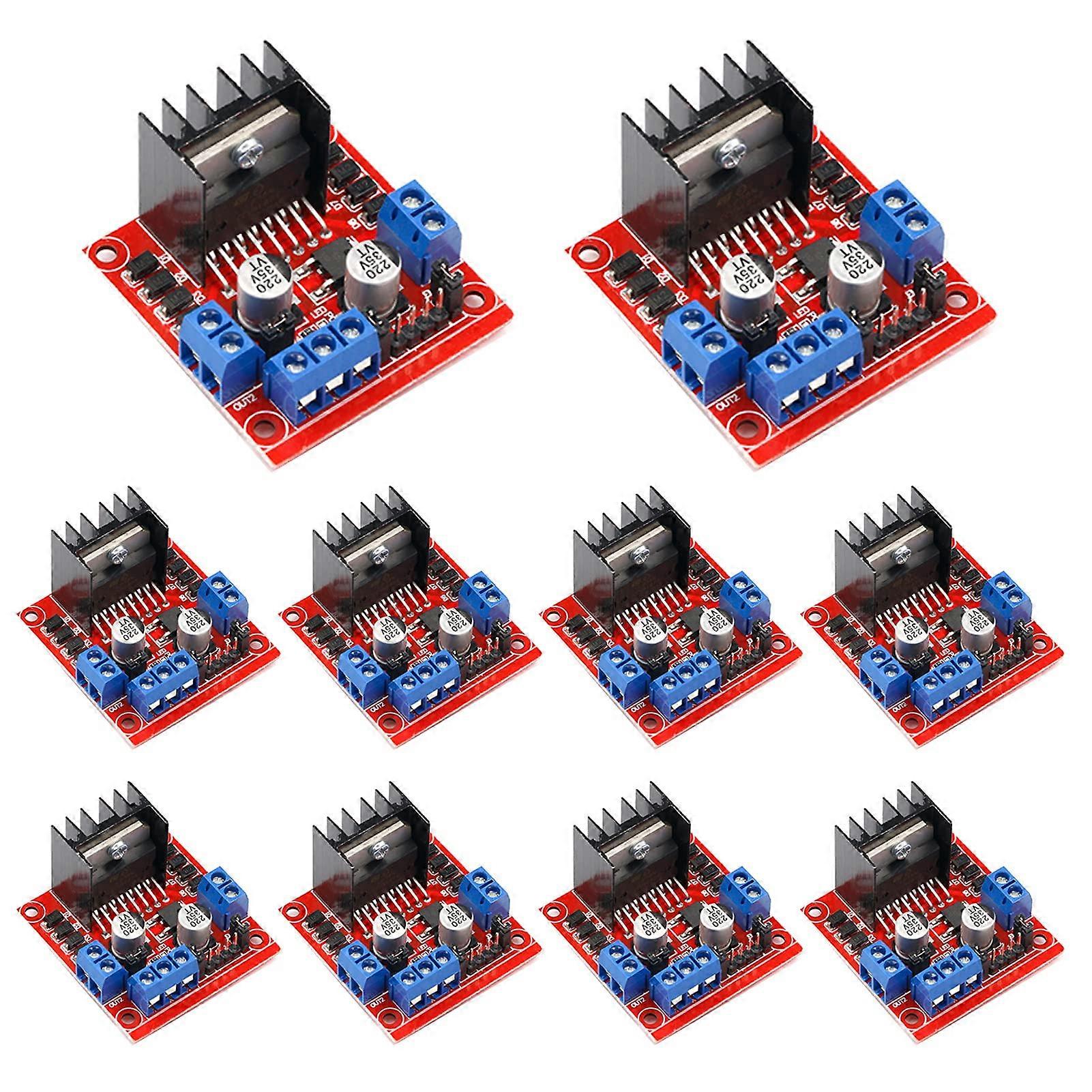 L298N Motor Drive Controller Board 10 Pack DC Dual H-Bridge Module for Arduino UNO MEGA R3 Mega2560 Stepper Motor Control