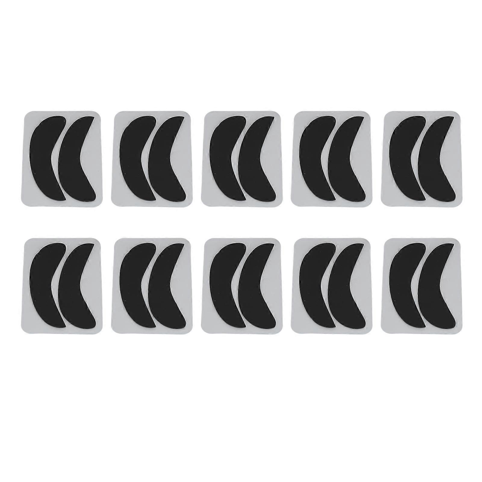 10 Pairs Eyelash Extension Under Eye Half Moon Shaped Reusable Silicone Lash Grafting Eye Pads Black