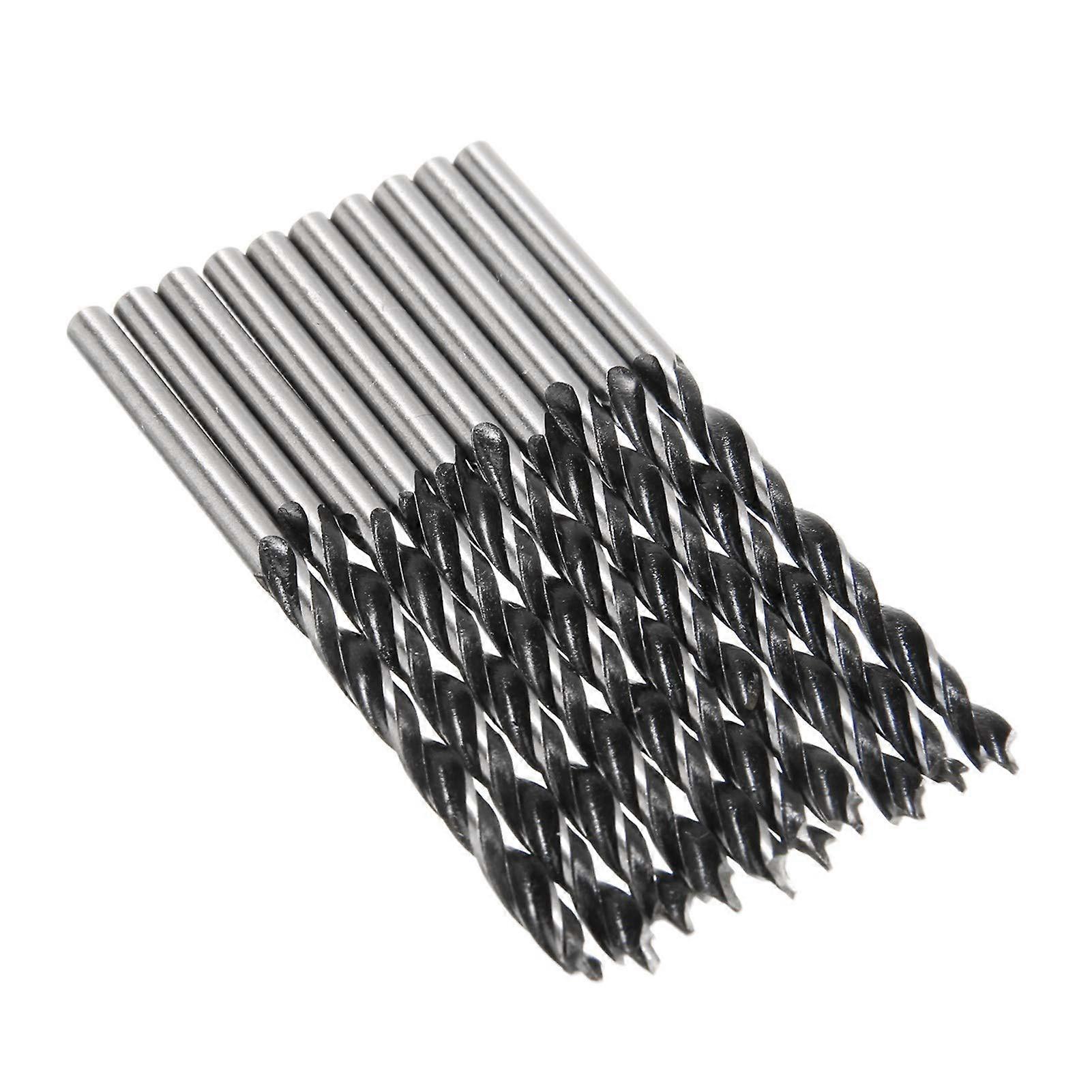 Metal Drill 10 3-Blade Center Drill Bits 75mm Long 4mm Diameter Twist Drill Bits for Woodworking and Carpentry