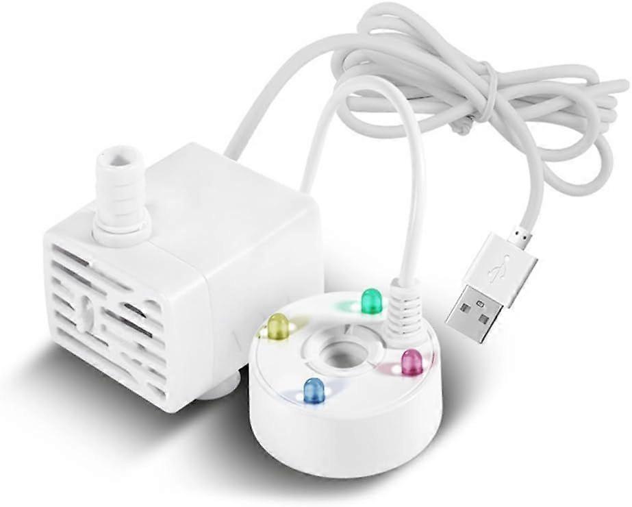 5V Ultrasonic Atomizing Air Humidifier with LED, USB Mini Sprayer,white