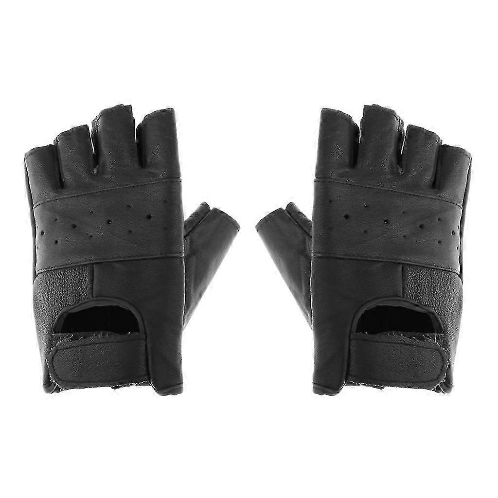 Fingerless Black Riding Motorcycle Biker Gloves Training Exercise