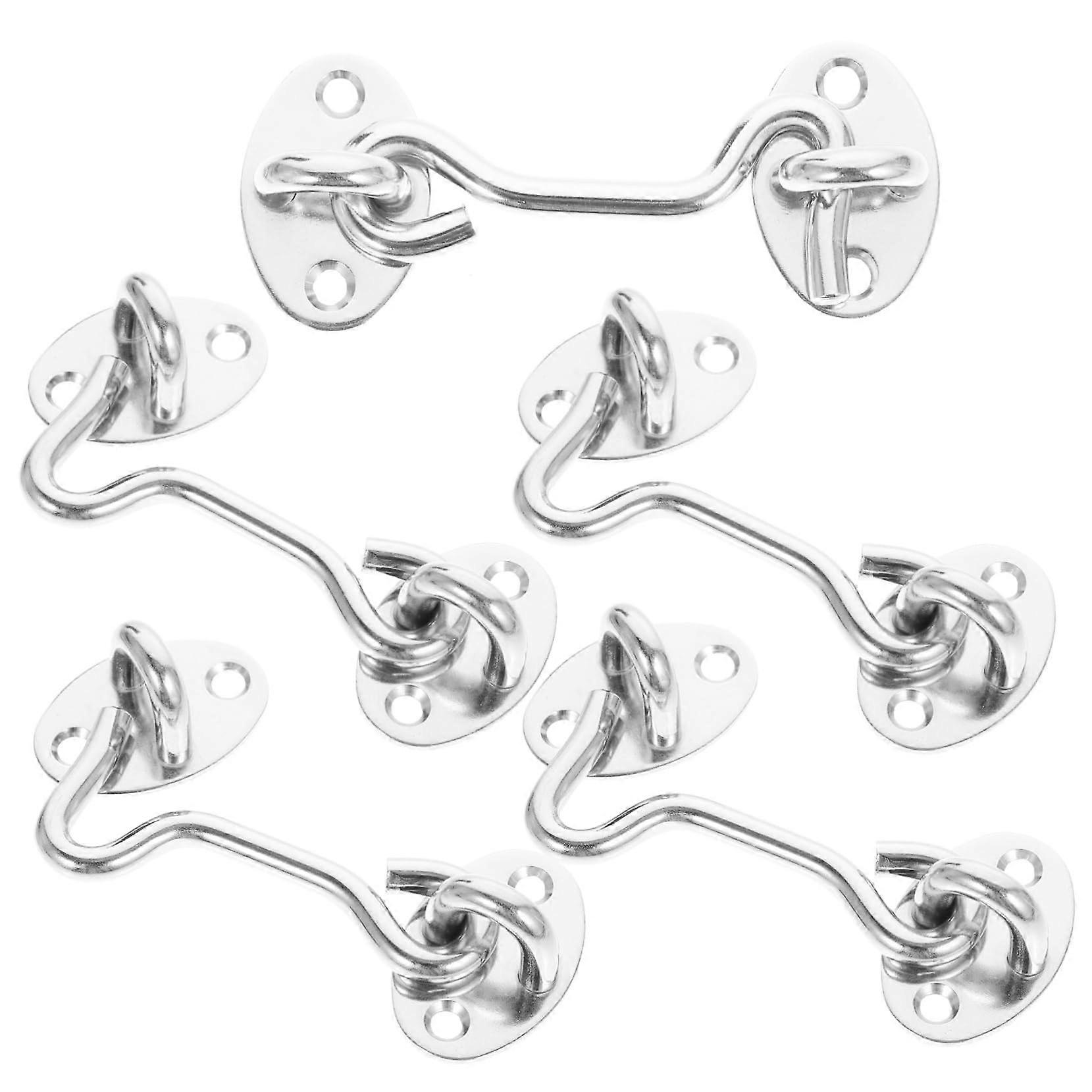 Cabin Hook Latch Set 5 Pack, 3 Inch Metal Eye Latches for Doors and Windows, Durable Privacy Lock Hardware