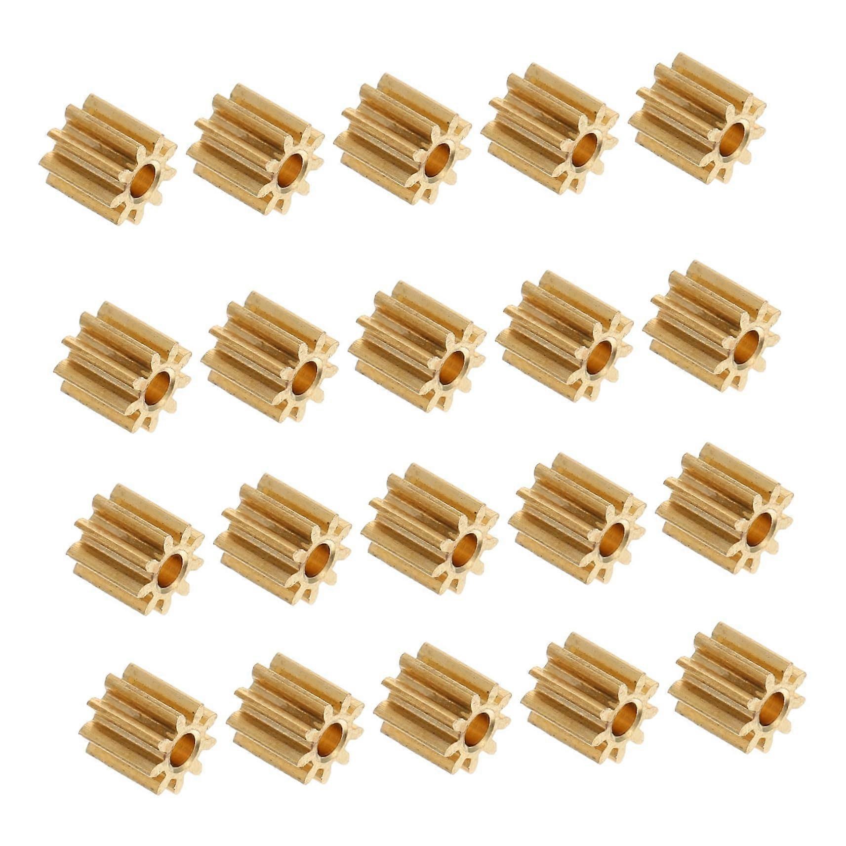 2 Pack 20 Pcs Copper Pinion Gear Set 9 Tooth for DIY Model Aircraft Robotics Assembly Replacement