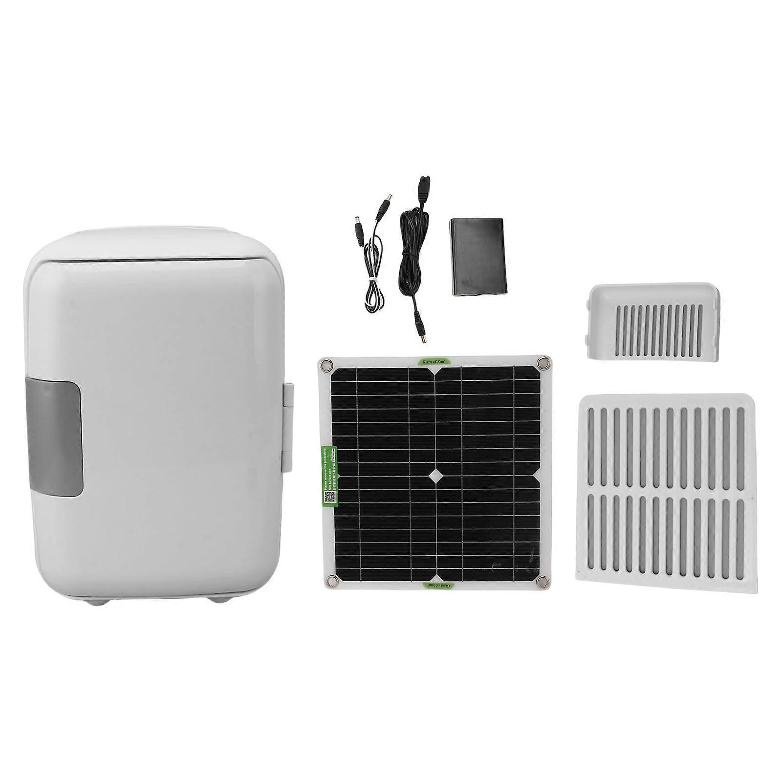Compact Solar Refrigerator with Efficient Panel Portable Solar Fridge with Battery Box for Camping & Fishing Trips