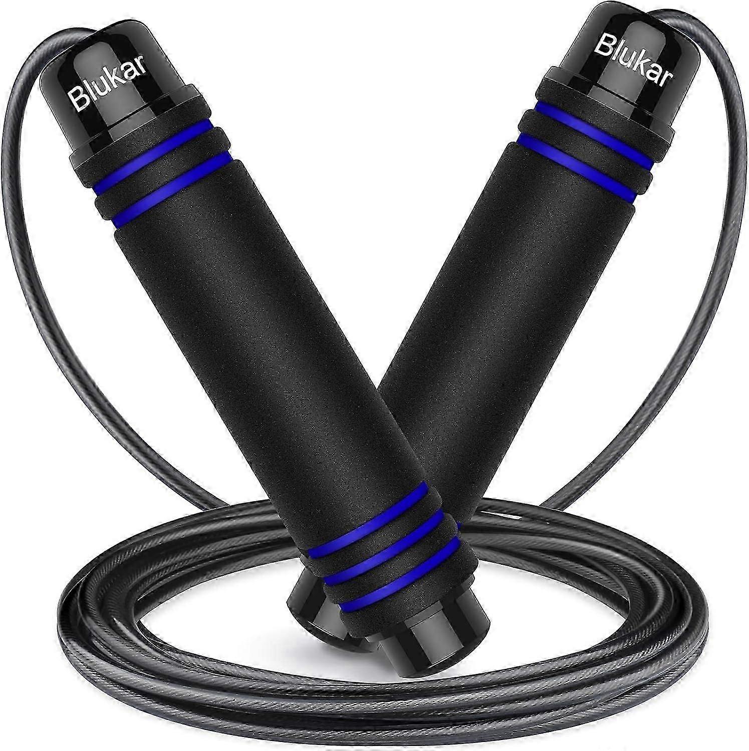 skipping rope, speed rope adjustable with skin-friendly foam handles, length adjustable, non-slip and ideal for fitness & endurance & rope jumping