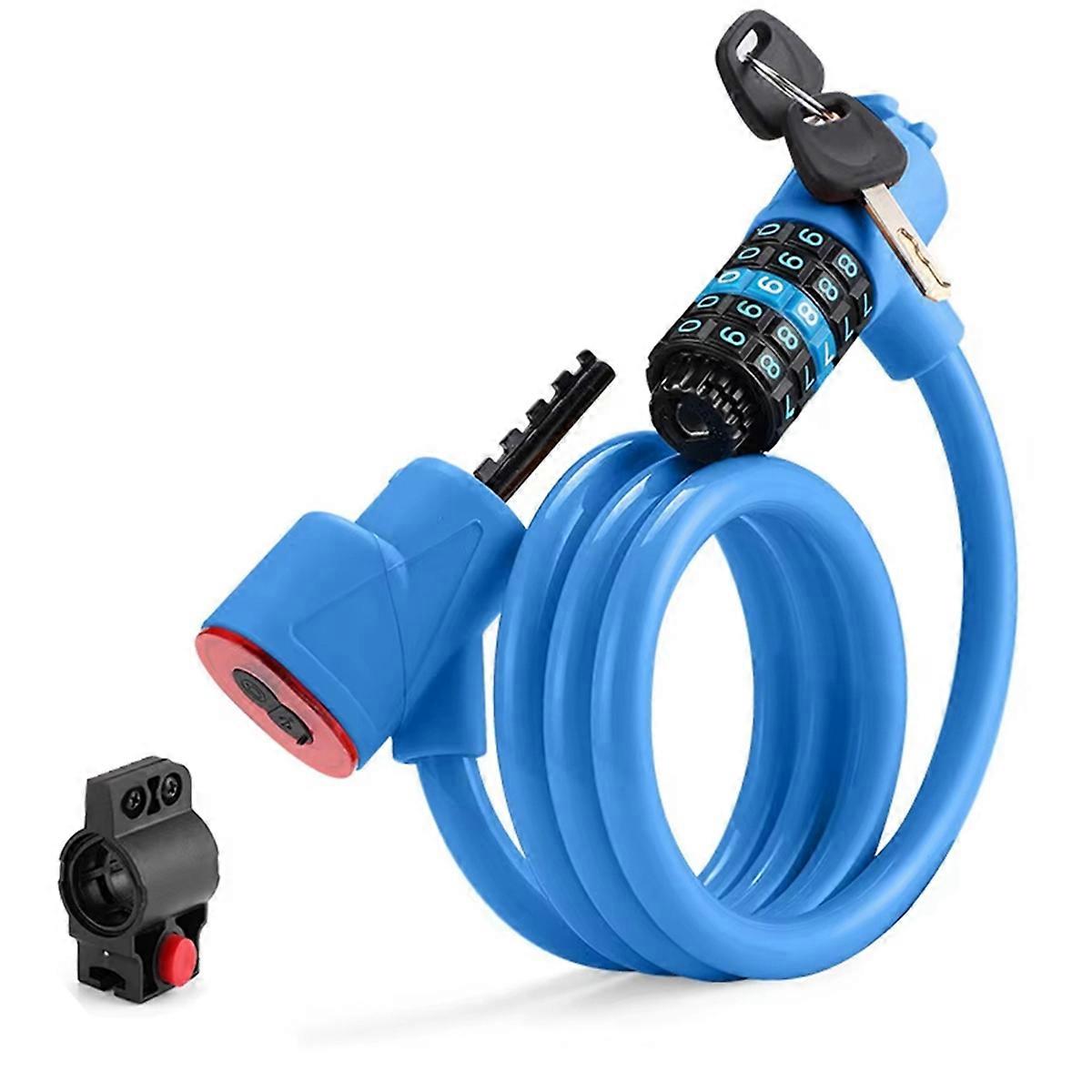 Bicycle Lock with Light 5 Digit Security Password Bike Lock Steel Cable Chain Anti-Theft Lock for R