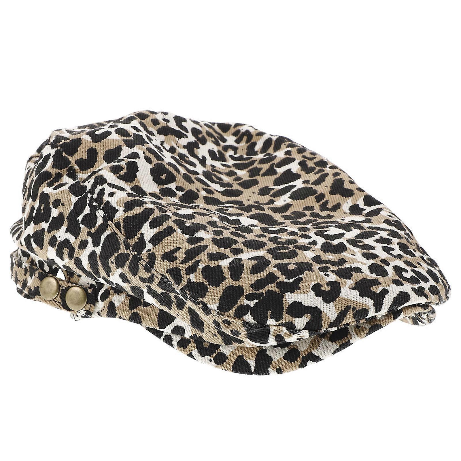Leopard Print Beret Hat for Women Men Vintage Style Casual Cap for Spring Autumn Comfortable Breathable Unisex Accessory for Daily Wear and