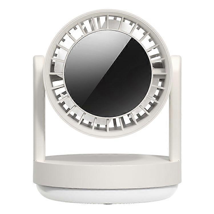 ZK06 Mini Quiet Desktop Fan 3 Speed Adjustable 360° Rotary Rechargeable Air Circulator Fans with Light