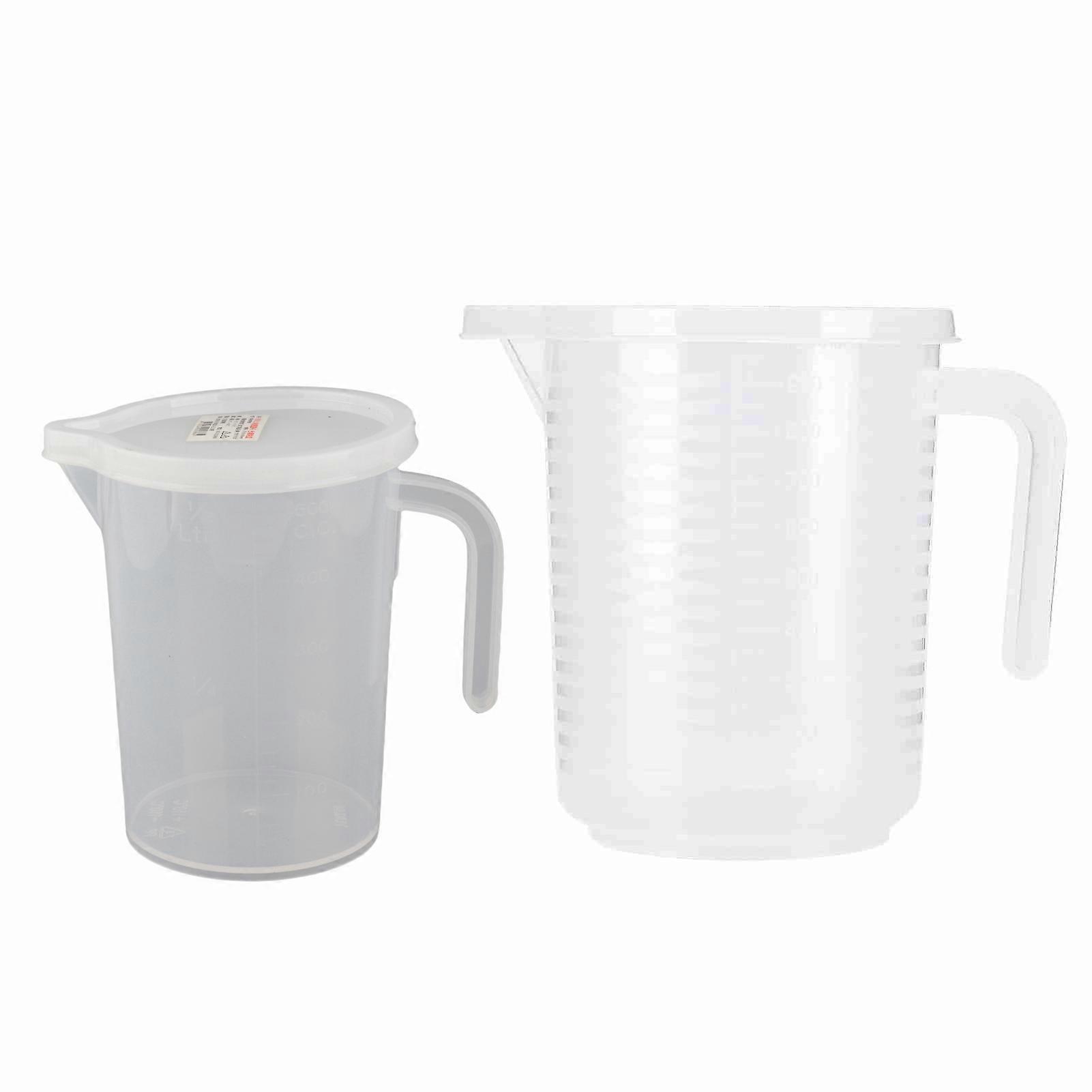 500ml Clear Plastic Measuring Cups with Lid, Kitchen and Baking Accessories.