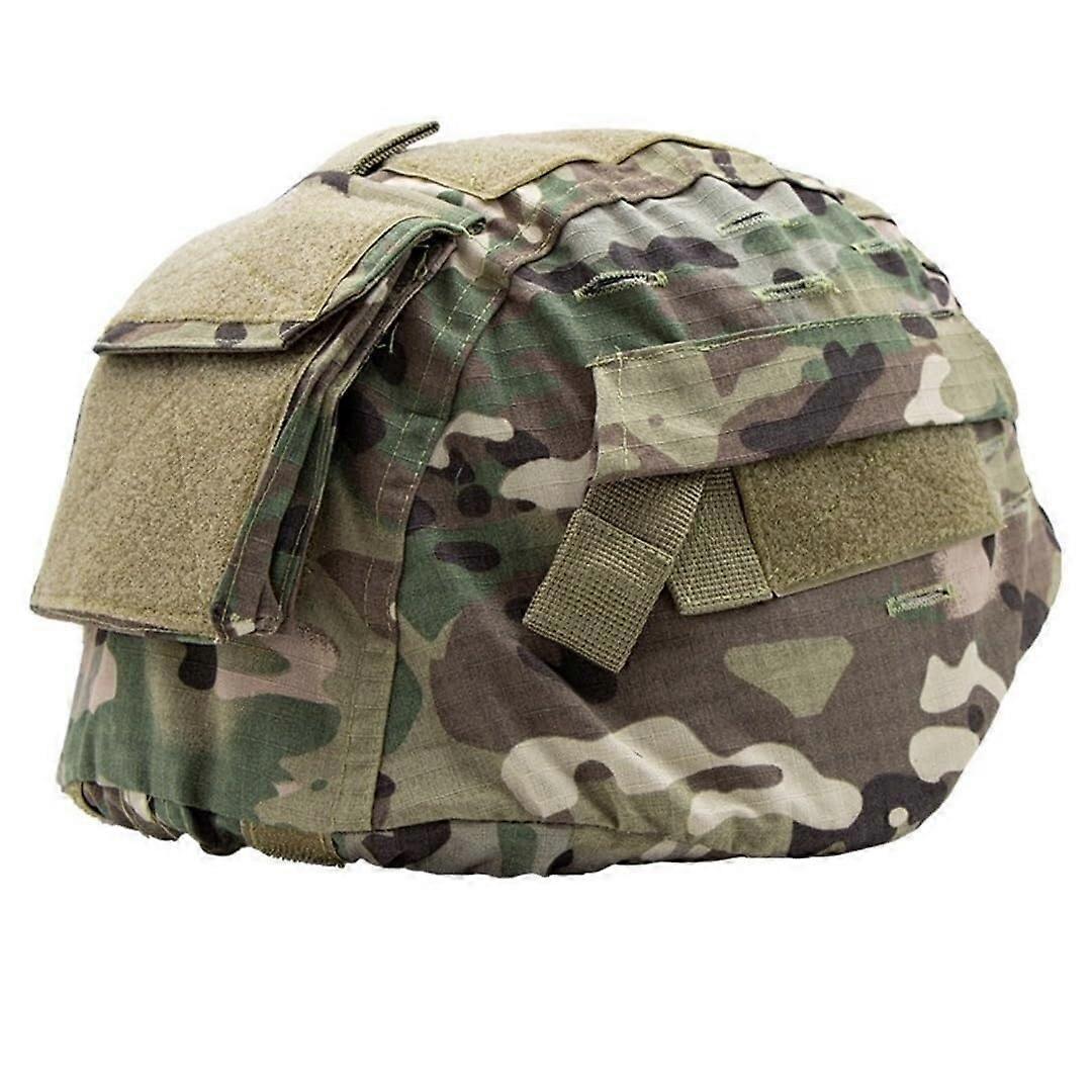 Tactical Helmet Cover for Mich/ACH, Camouflage Helmet Scarf with Weight Bag Accessory Bag Ref: 3927